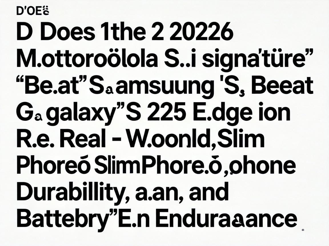 Does the 2026 Motorola Signature Beat Samsung’s Galaxy S25 Edge in Real-World Slim Phone Durability and Battery Endurance